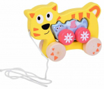 Traukiamas žaislas, katė 2in1, geltona