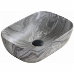 Vonios praustuvas Mexen Rita, keramika, 45.5 cm x 32.5 cm x 13.5 cm, balta sp./pilka sp.
