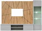 Svetainės baldų komplektas ASM Xari G, vidaus, artisan oak/clay grey sp.
