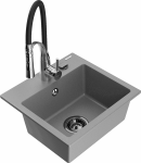 Plautuvė su virtuviniu mai&scaron;ytuvu Mexen Milo Aster, granitas, 43.5 cm x 41 cm x 17.1 cm, sidabro sp./juoda sp./pilka sp.