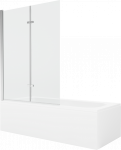 Vonia su sienele, įmontuojama Mexen Vega, 170 cm x 70 cm x 40 cm, stačiakampis, balta/chromo