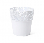 Gėlių vazonas Lamela Rosa 656-05, plastikinis, baltas