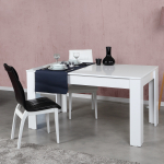 Stalas i&scaron;skleidžiamas Kalune Design Oblo, ry&scaron;kiai balta sp., 130 - 170 cm x 80 cm x 78 cm