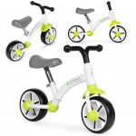 Balansinis dviratis, vaikų EcoToys Eva, balta sp./žalia sp., 7.7"