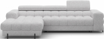 Kampinė sofa - lova Felro Pellerito 03, &scaron;viesiai pilka sp., kairinė, 181 x 285 cm x 93 cm