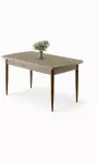 Valgomojo stalas i&scaron;skleidžiamas Kalune Design Asfel, ruda sp./travertine sp., 130 - 174 cm x 77 cm x 78 cm
