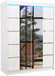 Spinta ADRK Nordic LED, balta sp., 58 cm x 150 cm x 200 cm, su veidrodžiu