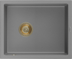 Virtuvinė plautuvė Mexen Pedro Grey+Gold, granitas, 56 cm x 46 cm x 20 cm, aukso sp./pilka sp.