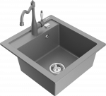 Plautuvė su virtuviniu mai&scaron;ytuvu Mexen Vito Grey, granitas, 49 cm x 52 cm x 21 cm, pilka sp.