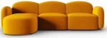 Kampinė sofa Micadoni Home Blair Velvet, geltona sp., kairinė, 272 x 155 cm x 80 cm