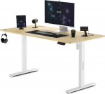 Kompiuterinių žaidimų stalas reguliuojamo auk&scaron;čio SENSE7 Nojo, balta sp./pu&scaron;ies sp