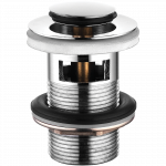 Nutekėjimo sistema praustuvui Kuchinox, 80 mm, 62 mm, click clack funkcija, chromo sp.