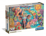 Dėlionė Clementoni Elephants Carnival 35578, 36 cm x 49 cm, 500 vnt., įvairių spalvų