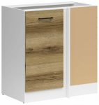 Kampinė virtuvės spintelė Junona Line Right, balta sp./light delano oak sp., 45 cm x 78.5 cm x 82.5 cm
