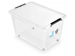 Daiktadėžė su dangčiu, daiktų saugojimo, 60 l, skaidri sp., 58 x 35 x 39 cm