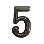 Durų numeris CR 5, 5 cm, plastikas, chromo sp.