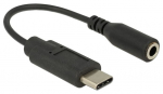 Adapteris Delock USB C male, 3.5mm female, 0.14 m, juoda sp.