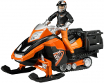 Žaislinis sniego motociklas Bruder Driver & Accessories 63101, 1:16, juoda sp./oranžinė sp.