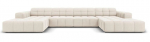 Sofa Micadoni Home Jennifer Velvet, smėlio, 364 x 166 cm x 70 cm