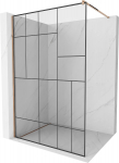 Du&scaron;o sienelė Mexen Kioto Walk-In, 130 cm x 200 cm, juoda sp./rausvojo aukso sp./grūdintas