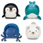 Lavinamasis kamuoliukas, gyvūnai Little Big Friends Roly Poly Ocean, mėlyna/balta/juoda, 4 vnt.