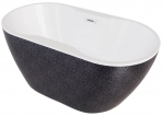 Vonia, laisvai pastatoma Besco Navia Glam Graphite, 150 cm x 80 cm x 60 cm, ovalas, chromo sp./grafito sp.