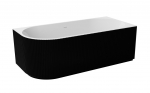 Vonia, laisvai pastatoma Besco Denaya, 170 cm x 78 cm x 58 cm, kampinė, balta sp./juoda sp.