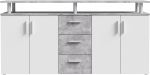 Komoda Forte BLLK251-C251, balta sp./pilka sp., 90.3 cm x 38.2 cm x 179 cm