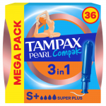Higieniniai tamponai Tampax Compak Pearl, Super Plus, 36 vnt.