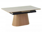 Valgomojo stalas i&scaron;skleidžiamas Monaco, rusva sp., 160 - 200 cm x 90 cm x 75 cm