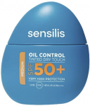 Priemonė įdegio priežiūrai veidui Sensilis Oil Control Dry Touch Tinted Medium SPF50+, 40 ml