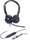 Laidinės ausinės Yealink UH42 Dual Teams USB-C/A 1308195, juoda sp.