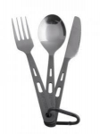 Turistinis stalo įrankių rinkinys Optimus Titanium 3-piece Cutlery Set, titanas, pilka sp.