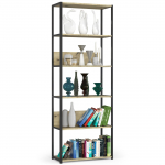 Pastatoma lentyna Akord 700, ąžuolo sp./juoda sp., 192 cm x 70 cm x 32 cm