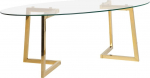 Kavos staliukas Beliani Fresno, skaidri sp./aukso sp., 60 cm x 120 cm x 45 cm