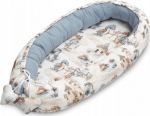 Kūdikio lizdelis Sensillo Muslin Jeans, balta sp./pilka sp.