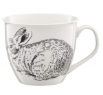 Puodelis Ambition Wild Rabbit, balta sp./juoda sp., 0.55 l
