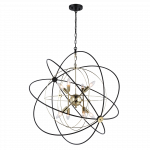 &Scaron;viestuvas kabinamas CosmoLight Roxbury P08593AU, E14, 8 x 40 W, aukso sp./juoda sp.
