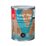Terasų aliejus Tikkurila Valtti Terrace Oil Plus, apdailos darbams, juoda sp., 0.9 l