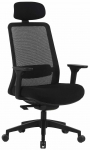 Darbo kėdė Home4you Santo 18422, 65 x 65 x 115 - 125 cm, juoda sp.