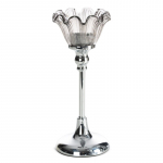 Žvakidė Adena 03, stiklas/metalas, &Oslash; 11 cm, 27 cm, sidabro sp.