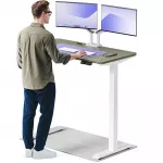 Kompiuterio stalas reguliuojamo auk&scaron;čio Desktronic HomeOne, 120 cm x 60 cm, 73 - 119 cm, balta sp./žalia sp.