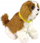 Žaislinis gyvūnas Lean Toys Dog Cavalier 12702, 19 cm, ruda sp./balta sp.