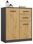 Komoda Simplo 2D2S, antracito sp./artisan oak, 85 cm x 35 cm x 74 cm