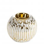 Žvakidė Andrea 01, keraminis molis, &Oslash; 10 cm, 8 cm, aukso sp./balta sp.