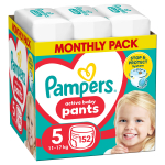 Sauskelnės-kelnaitės Pampers Pants, 5 dydis, 11 - 17 kg, 152 vnt.