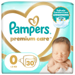 Sauskelnės Pampers Premium Care, 0 dydis, 1 - 3 kg, 30 vnt.