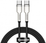 Laidas Baseus CATJK-C01, USB-C, 100 cm, sidabro sp./juoda sp., 100 W