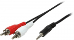 Kabelis Logilink 3.5mm - 2 x RCA CA1042 3.5 mm male, 2 x RCA male, 1.5 m, juoda sp.