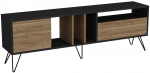 TV staliukas Kalune Design Mistico, juoda sp./rie&scaron;uto sp., 180 cm x 35.5 cm x 58.7 cm